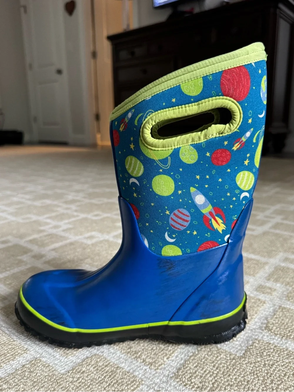 Bogs Classic Space Waterproof Insulated Rain Snow Boots Blue Kids Size 3